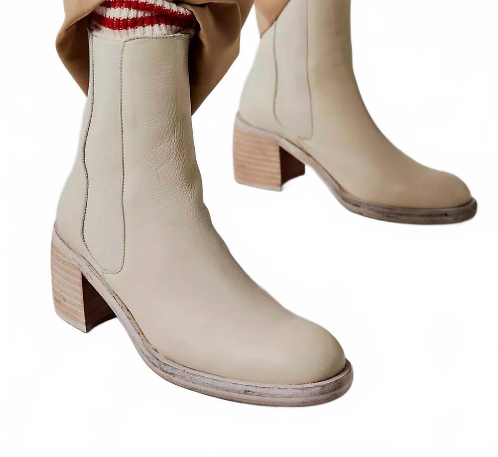 NEW FREE PEOPLE women's essential chelsea boots in cream
